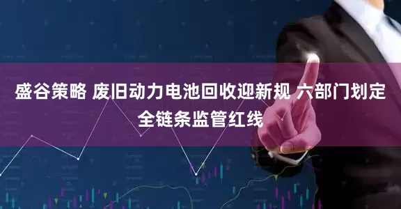盛谷策略 废旧动力电池回收迎新规 六部门划定全链条监管红线